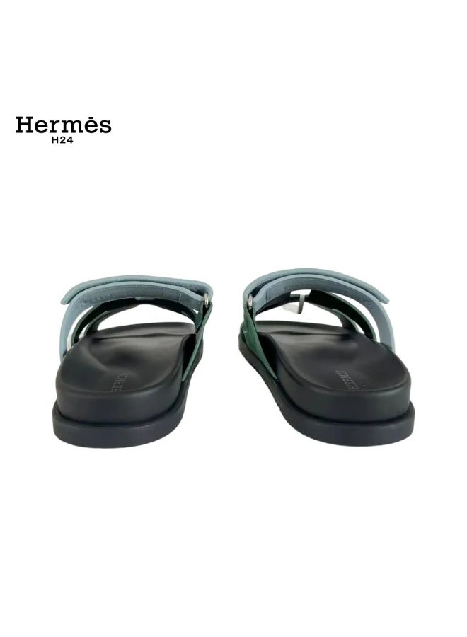 Hermes H24 صندل ”H24 Chypre“ من هيرميس للنساء، مزود بشريط فيلكرو – أخضر - Image 4