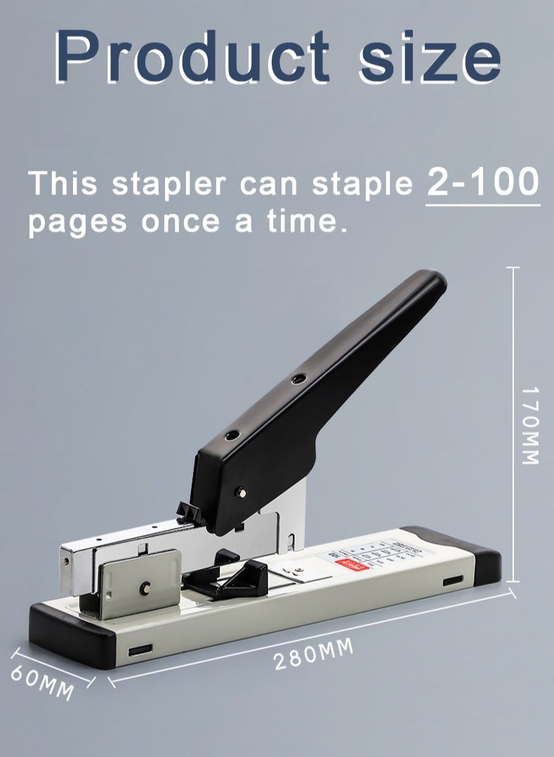 Generic Huachi Heavy Duty Stapler，Large size labor-saving stapler can staple 100 s once a time (Black/Grey)  - Image 3