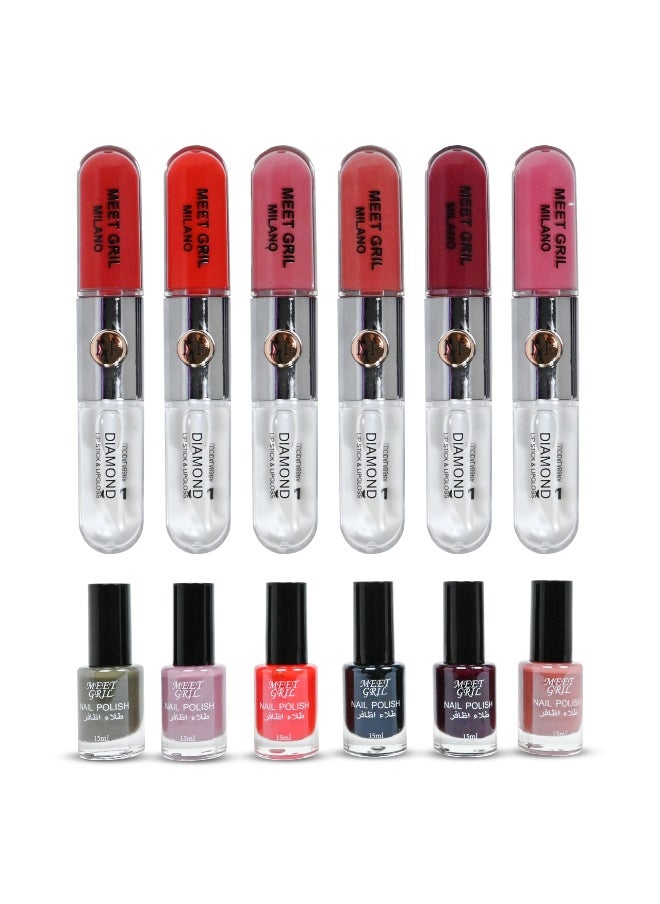 A makeup kit containing all the essentials for a new modern look, including foundation, concealer, eyeliner, mascara, eyeliner, blush, bronzer, and lipstick in various shades, in addition to makeup brushes, suitable for daily use and occasions