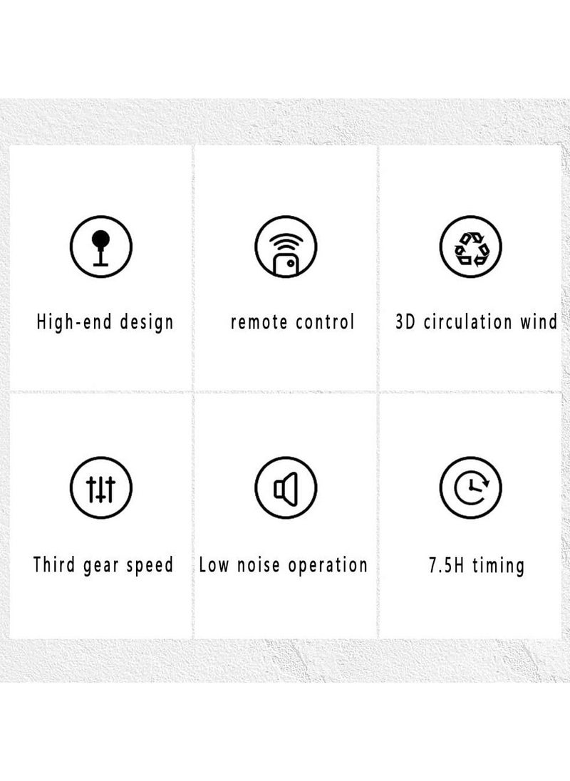 Generic - Pedestal Fan with Remote - Rechargeable 90°+360° Rotating Floor Fan with 5 Speeds, Super Quiet Air Circulator, 8-Hour Timer, Adjustable Height for Bedroom, Home, Office, Outdoors - Image 1