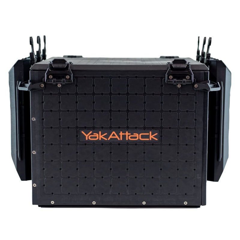 YakAttack BlackPak Pro Kayak Fishing Crate - Includes 6 Attachable Fishing Rod Holders, 16" x 16" - Black | Kayak Fishing Accessories - Image 1