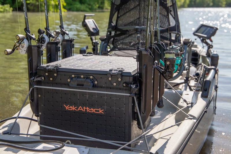 YakAttack BlackPak Pro Kayak Fishing Crate - Includes 6 Attachable Fishing Rod Holders, 16" x 16" - Black | Kayak Fishing Accessories - Image 5