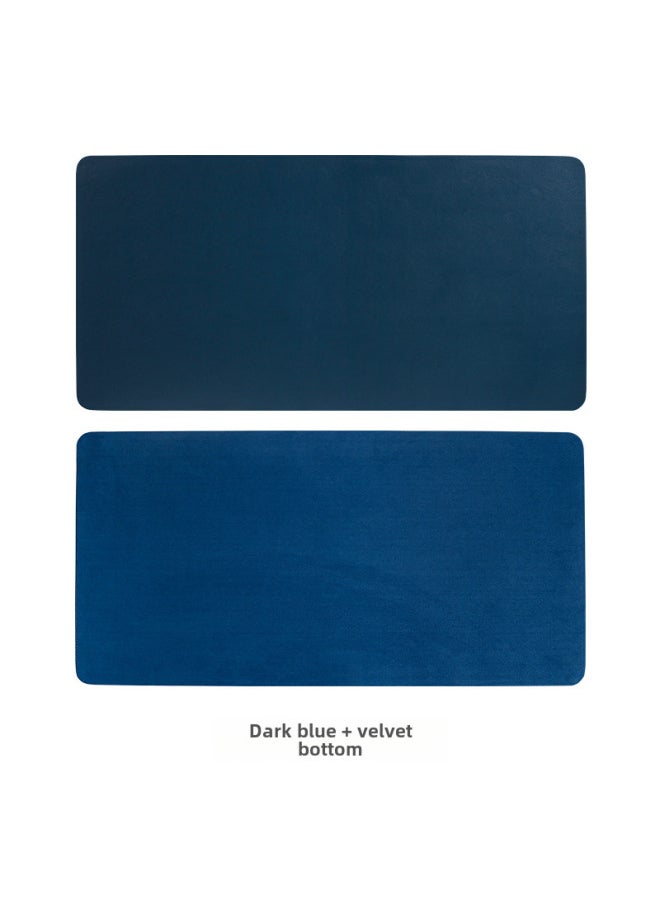 Extra Large Anti-slip Leather Mouse Pad Computer Keyboard Office Desk Writing Coffee Table Pattern Printed Logo-Color:120cm*60cm-Pattern:Dark Blue + Velvet Bottom Sewn  - Image 1