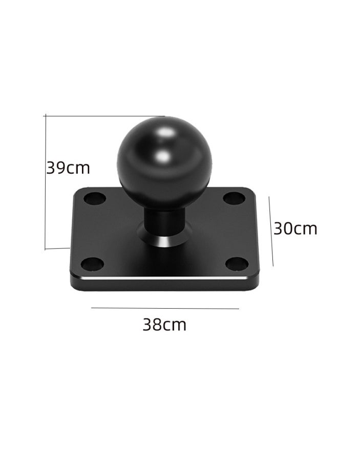 Square CNC Aluminum Alloy Universal Ball Head Bracket Motorcycle Fixed Navigation Camera Rearview Mirror Base Connection-Color:Square Universal Ball Head Bracket 17mm - Image 3