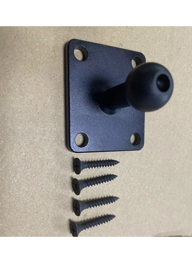 Square CNC Aluminum Alloy Universal Ball Head Bracket Motorcycle Fixed Navigation Camera Rearview Mirror Base Connection-Color:Square Universal Ball Head Bracket 17mm - Image 1