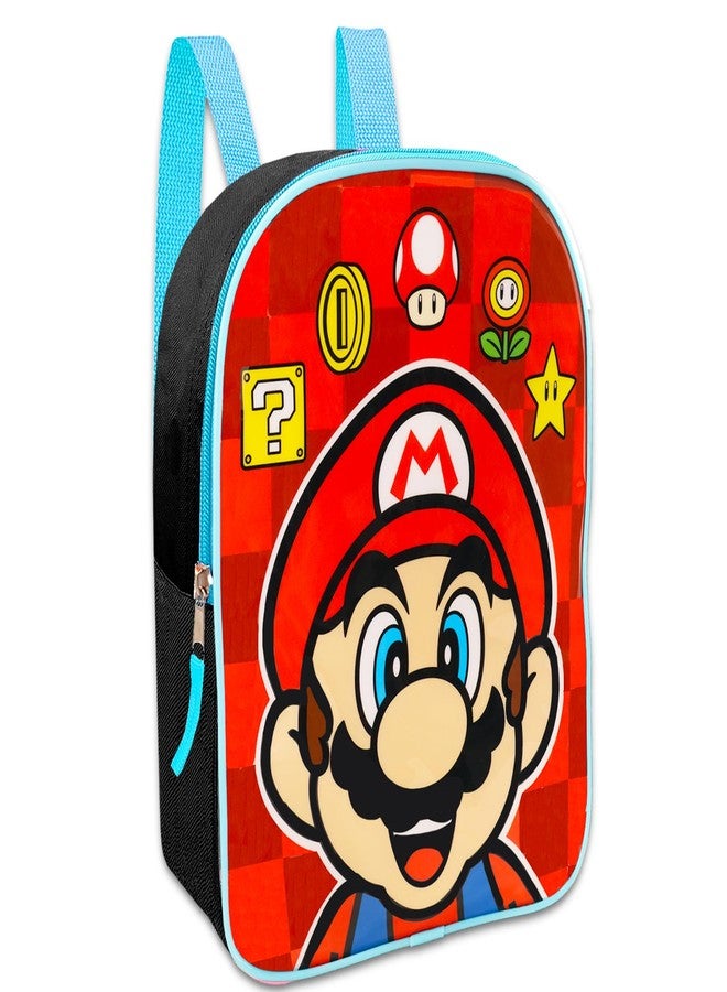 Super Mario Mario Mini Backpack and Lunch Box Set for Kids - Bundle with 11" Super Mario Mini Backpack, Mario Lunch Bag, Stickers, Water Bottle, More | Super Mario Backpack for Boys 4-6 - Image 2
