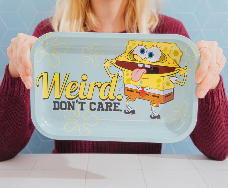 Silver Buffalo Spongebob Weird Don't Care 11.3" x 7.4" Tin Tray - Image 2