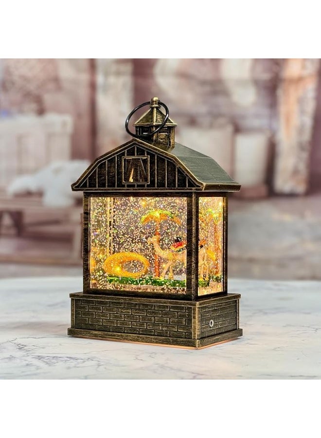 DYD Dubai Water Globe Lantern – Featuring Camel, Palm Tree & Museum of the Future | Light-Up Snow Globe with Glitter Swirl | UAE Souvenir & Gift Decor Bronze, GMXDB001-4 By DYD Delights - Image 2