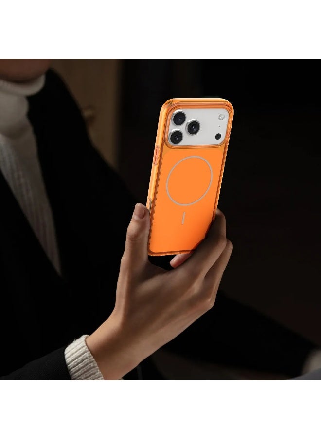 LEVELO Opulent Full PC MagSafe Case iPhone 17 Pro with MagSafe Compatible / Raised Bezel Protection / Camera Control Button / Full PC Construction - Sunrise Orange - Image 3