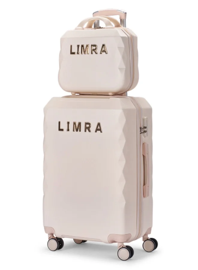 Limra Travel Luggage Set with 4 Spinner Wheels - 4-Piece Set (28, 24, 20, 12 Inches), Durable ABS Material, Color Beige