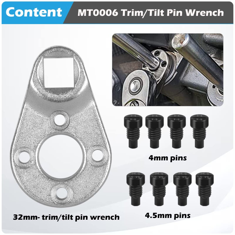 Sunluway Trim/Tilt Pin Wrench AMT0006-32mm x 4.5/4mm Remove Trim Tilt Caps on Hydraulic Cylinders for Yamaha Suzuki Johnson Evinrude, for Honda Outboards - Image 4