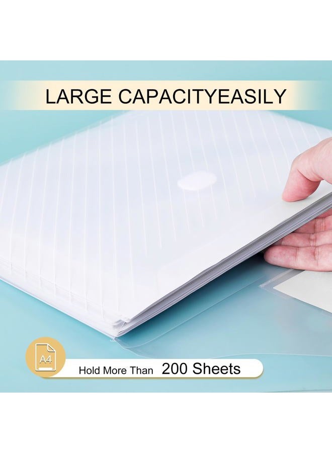 WORPSON 10 Pack, Clear Plastic Envelopes File Folders, HeavyDuty Document Holder with Label Pockets for Letter and A4 Size, Document Folder for School Home Work Office Organizer (10) - Image 5