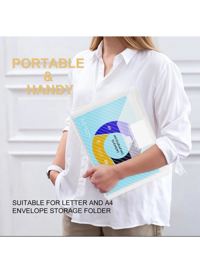 WORPSON 10 Pack, Clear Plastic Envelopes File Folders, HeavyDuty Document Holder with Label Pockets for Letter and A4 Size, Document Folder for School Home Work Office Organizer (10) - Image 2