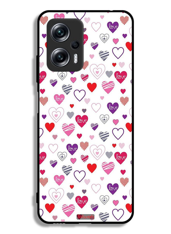 Tolwak Xiaomi Poco X4 GT Protective Case Cover Hearts Doodle - Image 2