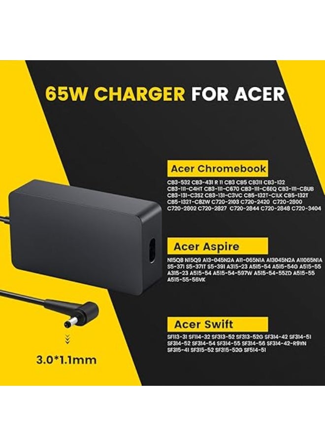 Generic 65W/45W Laptop Charger – Compatible with Acer Chromebook CB3 Series, Aspire N Series, and More  - Image 4