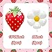 YOUDICT 8 PCS Strawberry Balloons Daisy Balloons Red Berry Foil Balloons for Strawberry Themed Birthday Party Decorations Berry First Birthday Decorations - Image 4