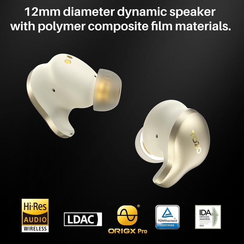 TOZO Set product combo compatible Golden X1 Wireless Earbuds Balanced Armature Driver and Hybrid Dynamic Driver, Bluetooth Headphones OrigX Pro, LDAC & Hi-Res Audio Wireless, Noise Cancellation Headset, Champagne Various size alternatives - Image 2