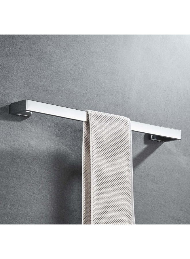 Junsun Rectangle Towel Bar 24 Inch Stainless Steel Bathroom Hardware Towel Holder Modern Towel Rail Mirror Polished Bathroom Accessories Towel Rod Contemporary Wall Mounted Towel Rack Polished Chrome - Image 2
