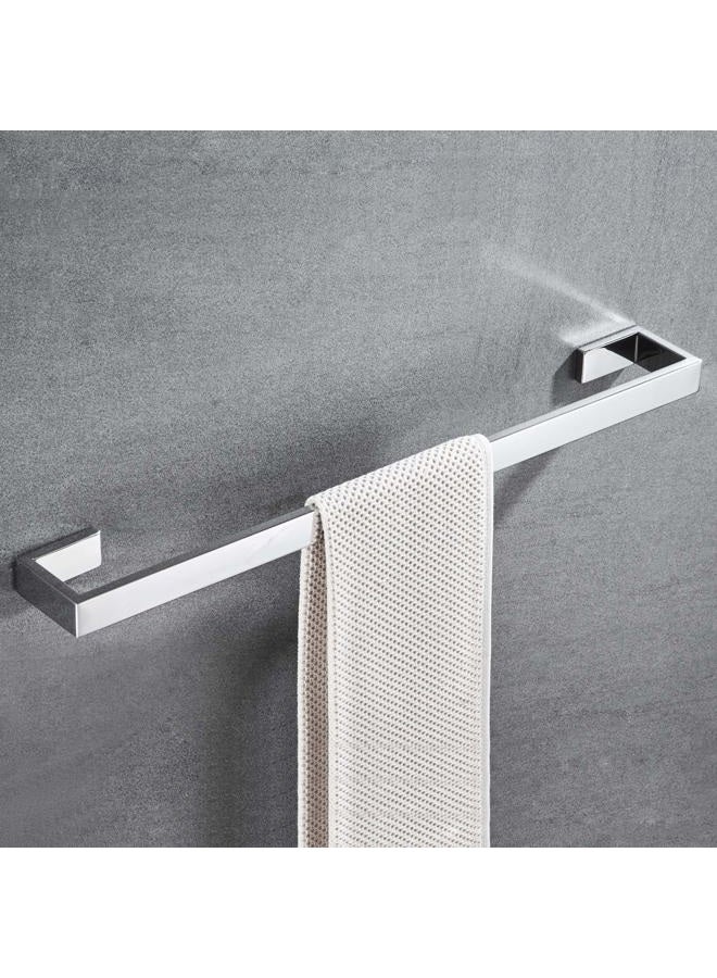Junsun Rectangle Towel Bar 24 Inch Stainless Steel Bathroom Hardware Towel Holder Modern Towel Rail Mirror Polished Bathroom Accessories Towel Rod Contemporary Wall Mounted Towel Rack Polished Chrome - Image 1