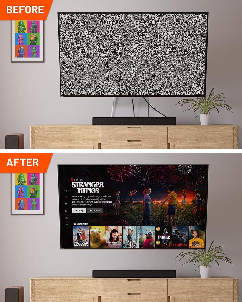 ECHOGEAR TV Cord Hider for Wall Mounted TV - Cable Management Kit Hides TV Wires - Includes 2 Pass Throughs, Locking Brackets, and Hole Saw Drill Attachment (Black) - Image 5