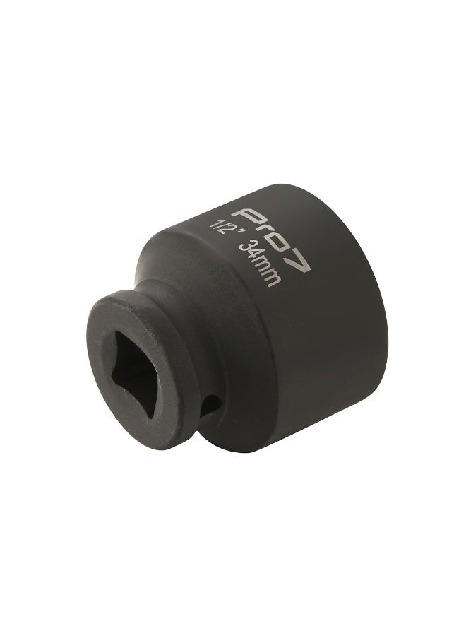 LAWAZIM Pro7 1/2inch Drive Shallow Impact Socket - CR-MO 6 Point Metric Size 34mm - Hex Shallow Socket for Tight Spaces for Ratchets & Torque Electric Wrenches - Ideal for Wheel, Axle & Suspension Use - Image 2