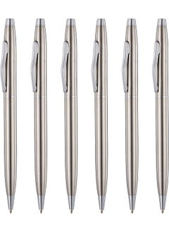 Ballpoint Pens, 6Pcs Black Ink Medium Point 1.0 Mm Stainless Steel Ballpoint Pens, For Gift Pens, School, Business, Office, Women&Men - Silver - pzsku/ZFCD26BDCF5642440006BZ/45/_/1731927957/ee407e5d-0632-4539-a469-01e9650a14c9