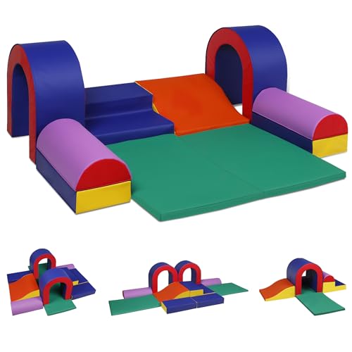 TODEFULL 10 Piece Foam Climbing Blocks Soft Climbing Toys for Toddlers Lightweight Baby Climbing Gym Indoor Baby Activity Play Set for Crawling Climbing and Sliding - Image 1