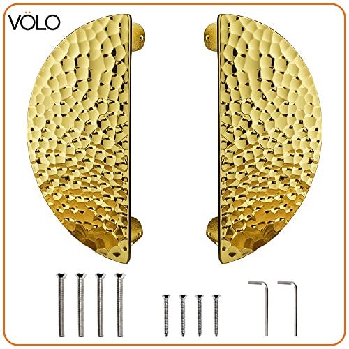 VOLO 160 MM/8 Inch Pack of 2 Pieces Main Door Handle – Premium Gold Finish | Strong Grip Pull Handle for Wooden and Glass Doors | Modern Entrance Door Handle for Home Office Hotel Use - Image 3