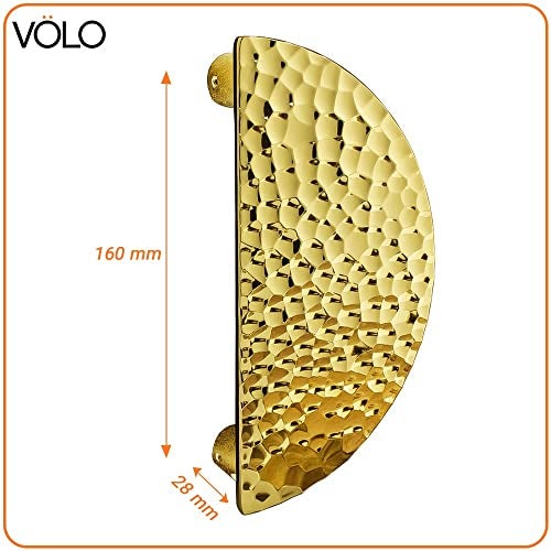 VOLO 160 MM/8 Inch Pack of 2 Pieces Main Door Handle – Premium Gold Finish | Strong Grip Pull Handle for Wooden and Glass Doors | Modern Entrance Door Handle for Home Office Hotel Use - Image 2