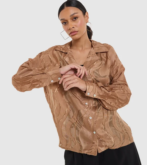 بي سي بي جي Women'S Coat Collar Top