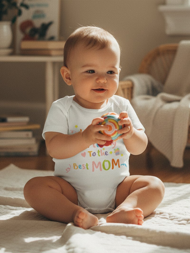 Baby Boys Girls Romper Short Sleeve Round Neck Birthday Cake Letter Print Bodysuit Newborn Fall Playsuit - Image 4
