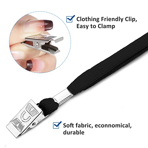 Marspark 200 Pcs Name Tag Lanyards with ID Holder Lanyards for ID Badges Resealable Flat Neck Name Tag with Clip Waterproof Plastic Clear Badges Bulk for School Office Supplies (Black) - Image 4