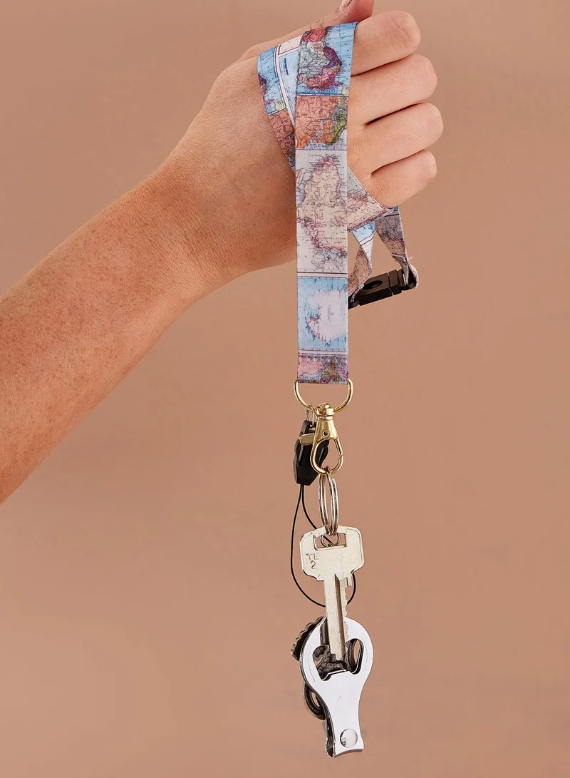 Typo Map Printed Lanyard
