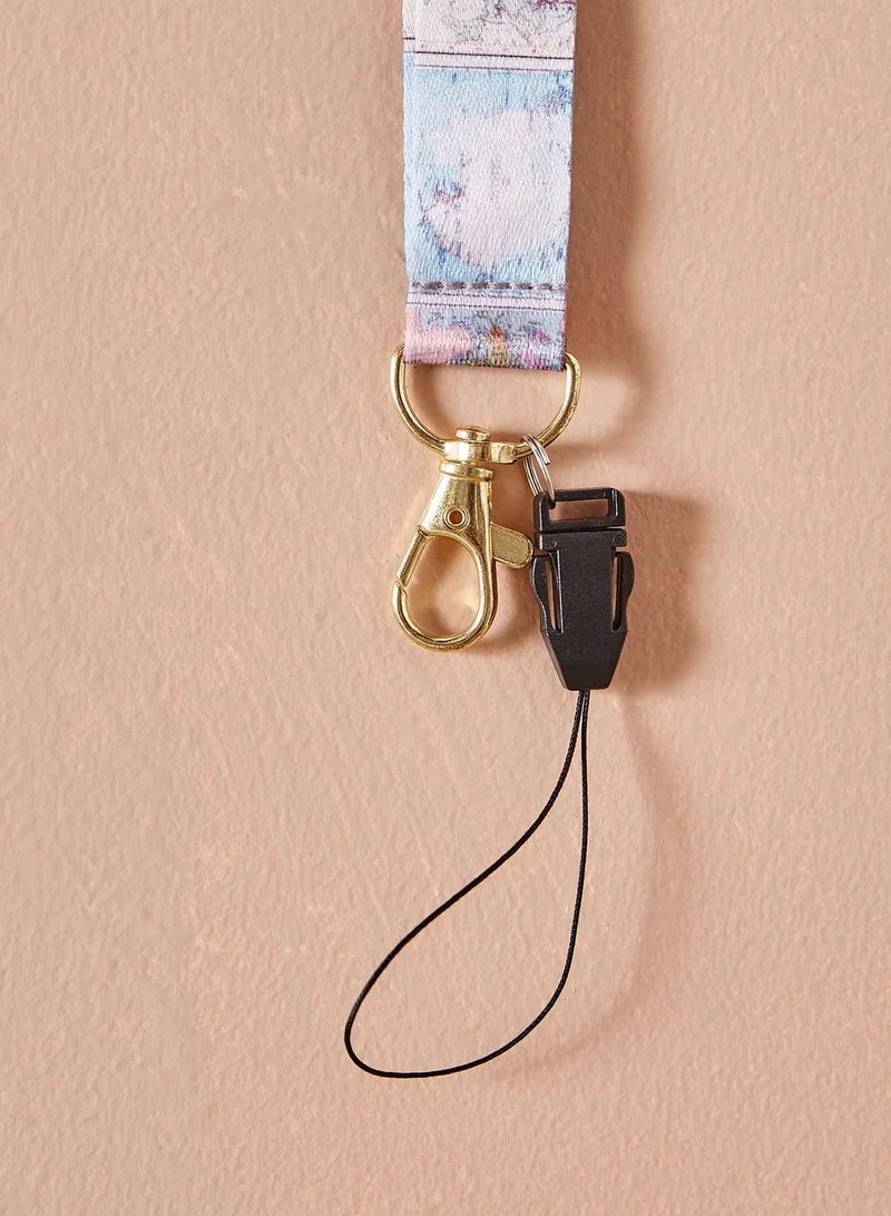 Typo Map Printed Lanyard