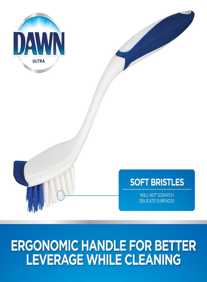 Dawn Dish Brush with Soft Nylon Bristles and Scraper, Blue/White - Image 4