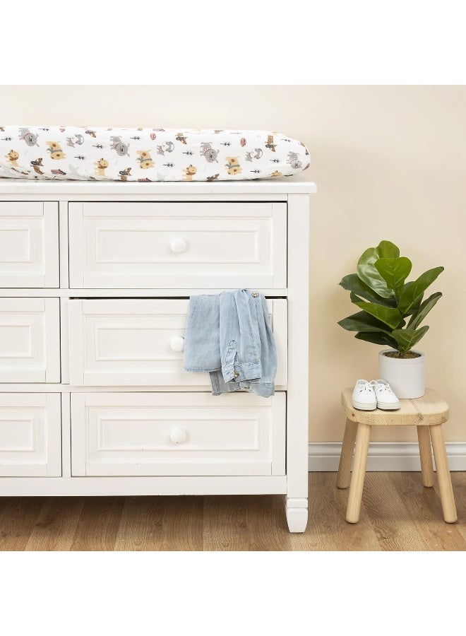 Trend Lab Dog Park Deluxe Flannel Changing Pad Cover, White - Image 3