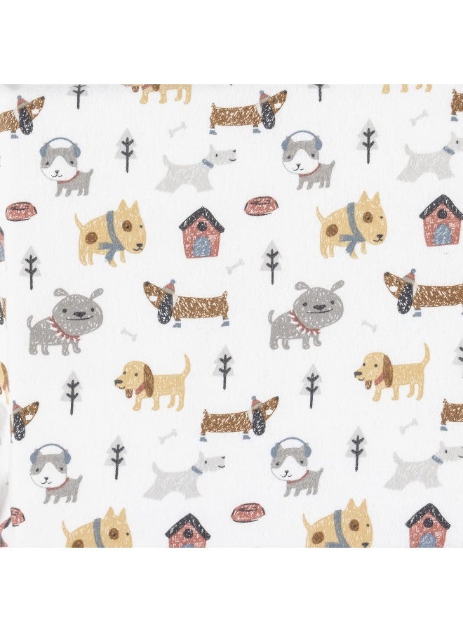 Trend Lab Dog Park Deluxe Flannel Changing Pad Cover, White - Image 4