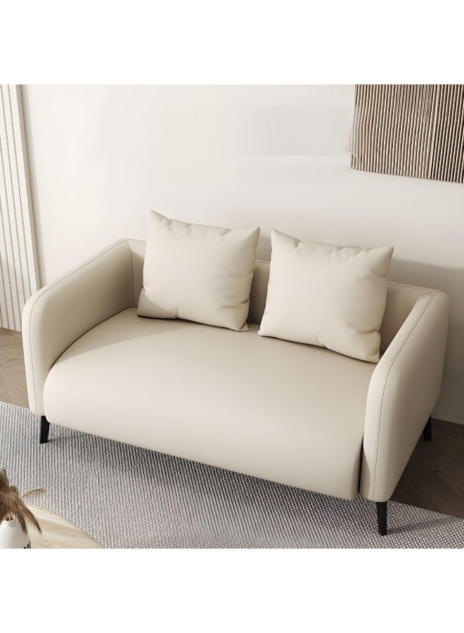 Ripple FURNITURE UAE Homes Modern Tuxedo Arm Sofa, 2-Seater with Cushions, Cream White, Stain-Resistant - Image 1