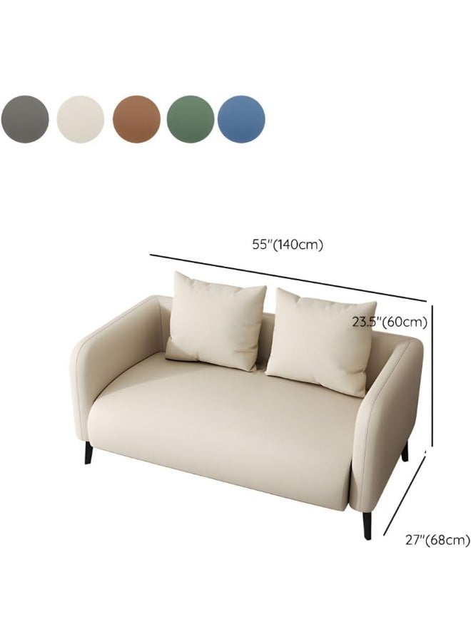 Ripple FURNITURE UAE Homes Modern Tuxedo Arm Sofa, 2-Seater with Cushions, Cream White, Stain-Resistant - Image 2