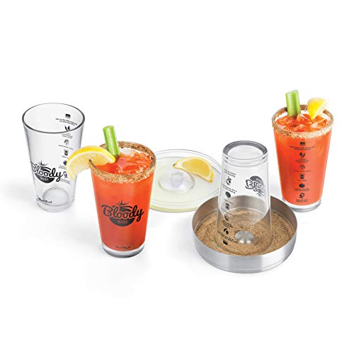Final Touch Bloody Mary Set - 6 Piece Cocktail Kit with Glasses, Rimmer Tray, and Recipe Guide - Perfect for Home Bartenders (GG5305) - Image 1