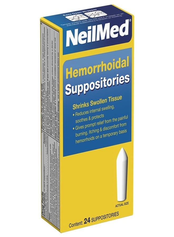 NeilMed نييل ميد تحميلات البواسير، تقلص الأنسجة المتورمة، تخفيف من الحرق، الحكة والانزعاج الناتج عن البواسير، 24 عد - Image 1