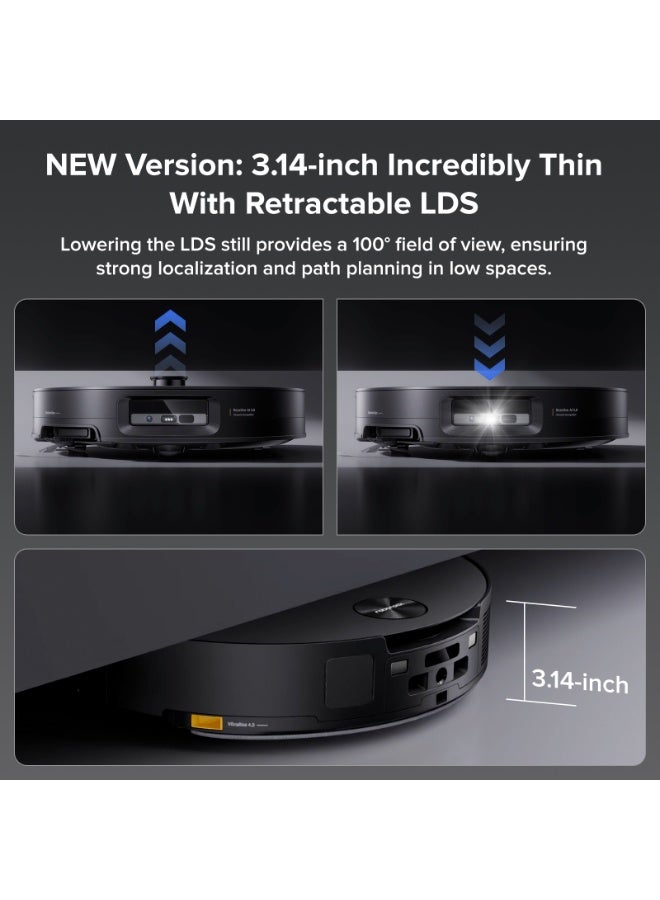 roborock Saros 10 Robot Vacuum and Mop, 22,000Pa Suction, AI Obstacle Avoidance, 3.14 inch Ultra Thin, Zero Tangling Main Brush, Auto Detachable Hot Water Mop & Dock Self Cleaning, Pet Friendly - Image 2