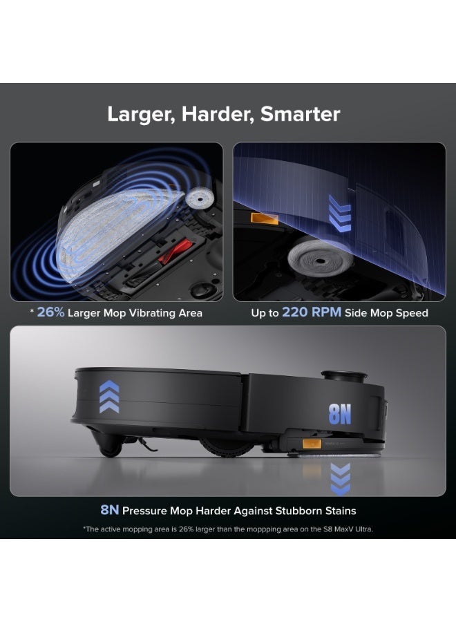roborock Saros 10 Robot Vacuum and Mop, 22,000Pa Suction, AI Obstacle Avoidance, 3.14 inch Ultra Thin, Zero Tangling Main Brush, Auto Detachable Hot Water Mop & Dock Self Cleaning, Pet Friendly - Image 5