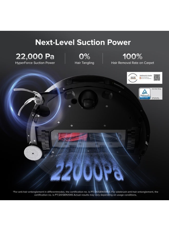 roborock Saros 10 Robot Vacuum and Mop, 22,000Pa Suction, AI Obstacle Avoidance, 3.14 inch Ultra Thin, Zero Tangling Main Brush, Auto Detachable Hot Water Mop & Dock Self Cleaning, Pet Friendly - Image 3