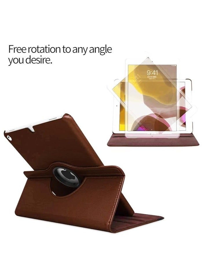 Tab S9 case 360° Rotating Case for Samsung Galaxy Tab S9 Multi-Angle Swiveling Slim Cover Auto Wake/Sleep PU Leather Hard Back Shockproof (Brown) - Image 2