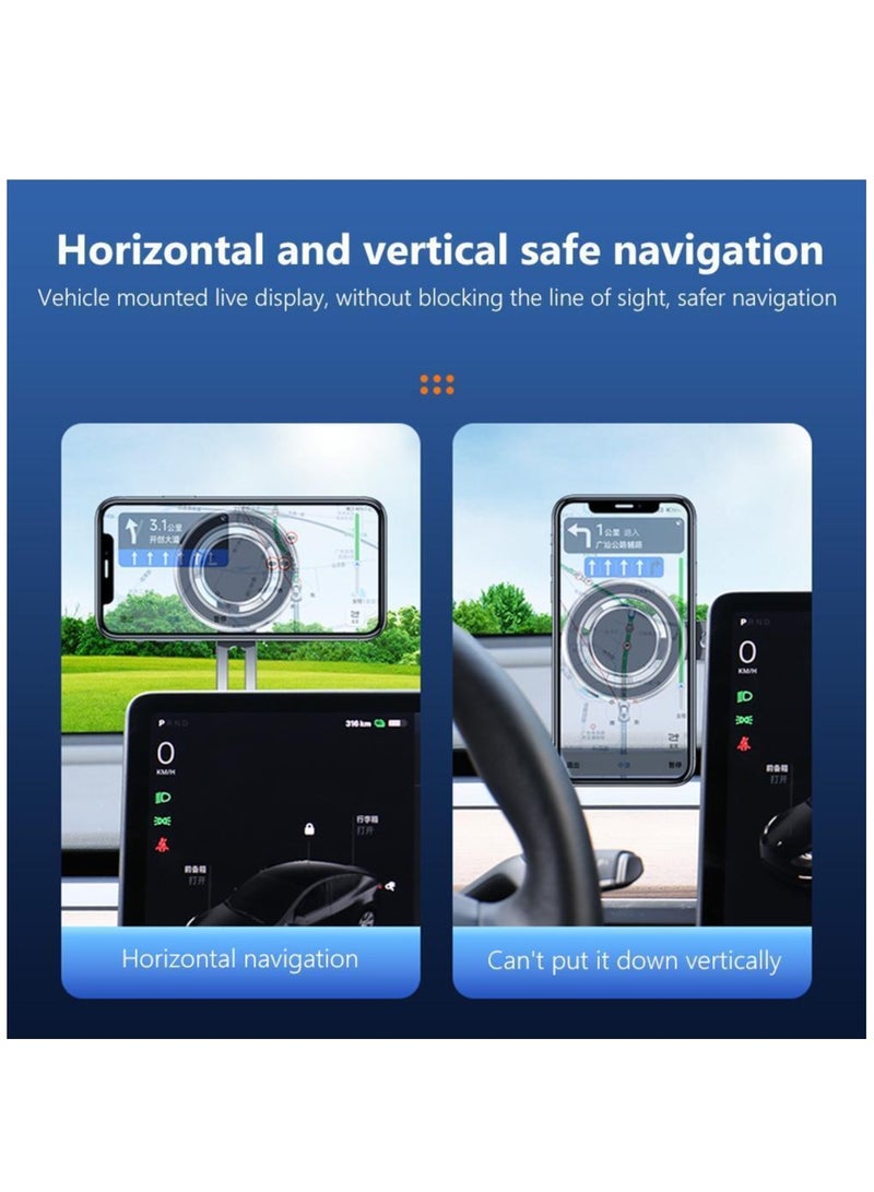 ELTRAZONE Magnetic Monitor Phone Holder for MackBook iPhone 14/Tesla Model 3 (Dark Grey) - Image 5