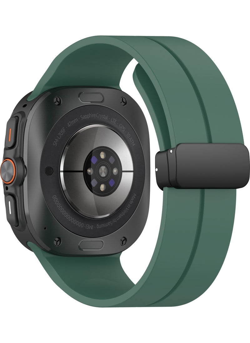 Techmaster Samsung Galaxy Watch 7 Ultra 47MM Compatible Magnetic Magnet Band Silicone Strap  - Image 2