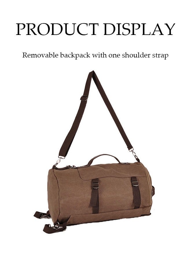 DUNISO Zipper Closure Duffel Backpacks Korean Style Men's Backpacks Trendy Sstudent Sports Backpacks Backpacks For Outdoor Travel 28*28*48 cm (Brown) - Image 5