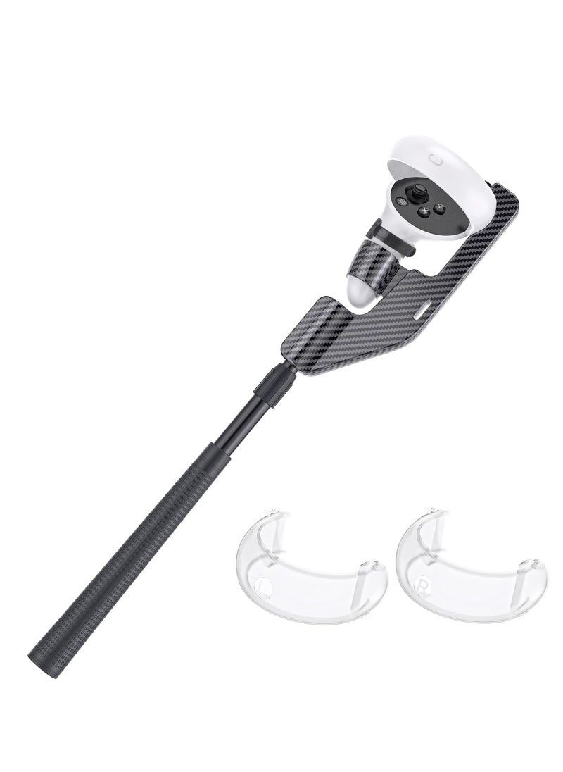 Y&D VR Golf Club Extension for Oculus Quest 2 Adapter Grip Accessory with Controller Caps Bonus Carbon Fiber Attached to Enhance Immersive Gaming Experience  - Image 1