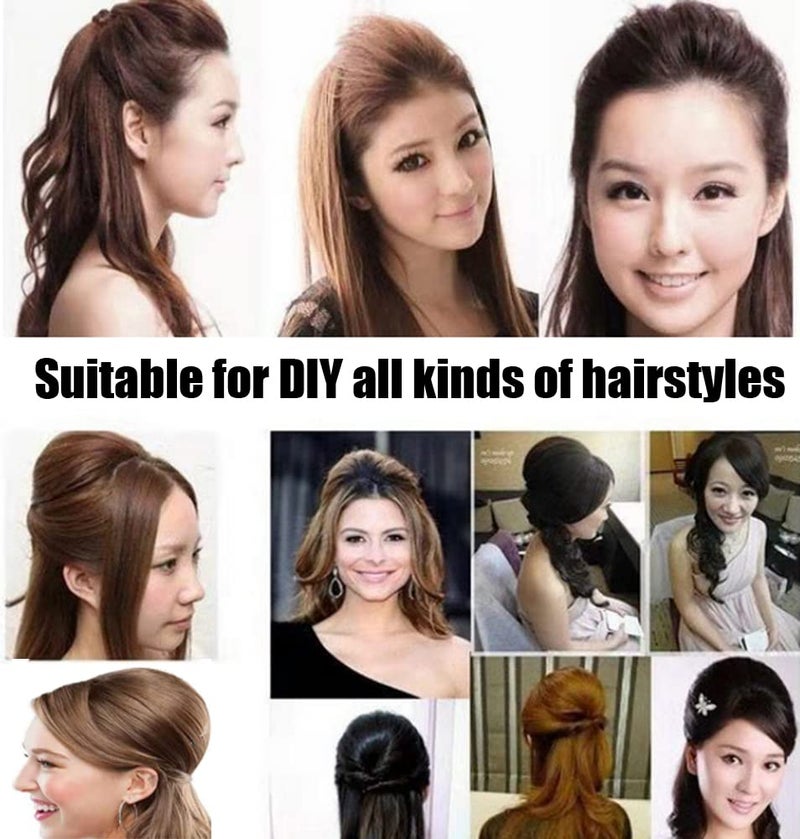 ericotry 3Pcs Women's Hair Volume Bump Inserts - False Hair Clips, Combs & Fluffy Pads for DIY Hairstyles - Light Brown - Image 5